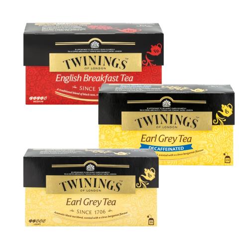 【唐寧茶】 皇家伯爵低咖啡因茶+皇家伯爵茶+英倫早餐茶(外包裝隨機出貨)