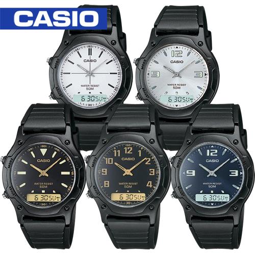 【CASIO 卡西歐】日系－學生＿雙顯錶 橡膠錶帶  AW-49H／AW-49HE