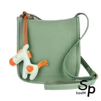 【Sp house】小清新俏皮減齡小馬掛飾真皮水桶包(5色能選小馬顏色隨機)