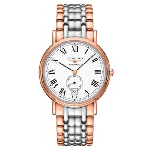 LONGINES 浪琴 當代系列 都會風格玫瑰金機械腕錶 L48051117 / 38.5mm