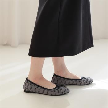 【WYPEX】氣質芭蕾舞平底鞋輕軟娃娃鞋女-灰色