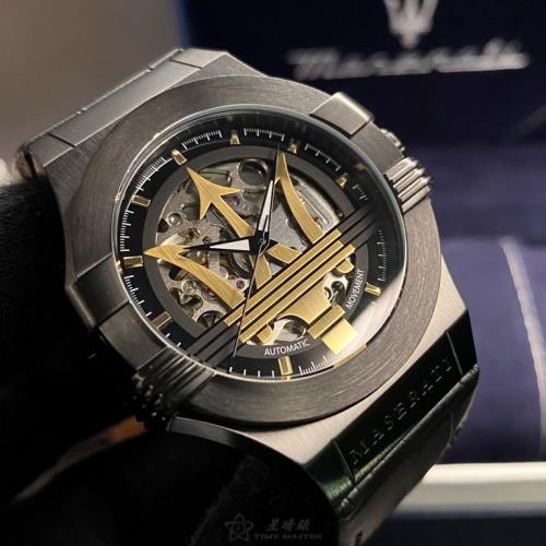 MASERATI 瑪莎拉蒂男女通用錶 42mm 黑六角形精鋼錶殼 白金色鏤空, 中三針顯示, 運動錶面款 R8821108036