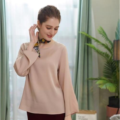 闕蘭絹氣質典雅緞面蠶絲寬袖衣