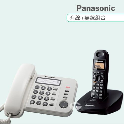 Panasonic 松下國際牌數位子母機電話組合 KX-TS520+KX-TG3611 (經典白+經典黑)