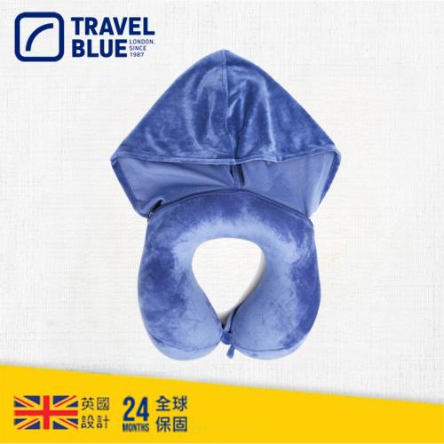 【 Travel Blue 】符合人體工學 連帽頸枕 可遮至全眼
