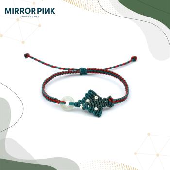 【MIRROR 皇宣緣】聖誕小樹翡翠蠟線手鍊