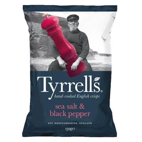 【Tyrrells泰勒思】英國洋芋片150g-黑胡椒海鹽