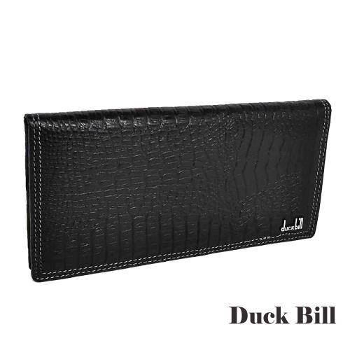 長夾Duck Bill二折式鱷魚壓紋牛皮長夾