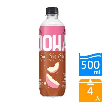 OOHA氣泡飲水蜜桃烏龍茶 500ML x4入【愛買】