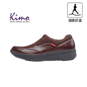 Kimo德國品牌健康鞋-專利足弓支撐-真皮彈性萊卡舒適健康鞋 男鞋 (咖KAIWM027018)