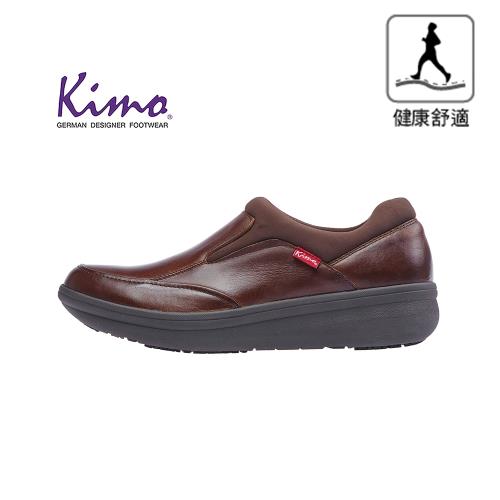 Kimo德國品牌健康鞋-專利足弓支撐-真皮彈性萊卡舒適健康鞋 男鞋 (咖KAIWM027018)