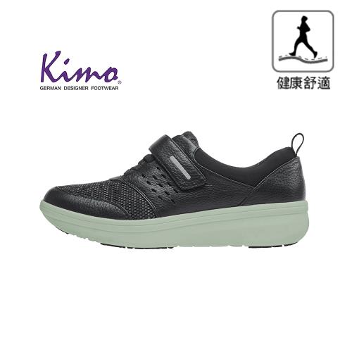 Kimo德國品牌健康鞋-專利足弓支撐-真皮魔鬼氈舒適健康鞋 男鞋 (黑KAIWM027033)