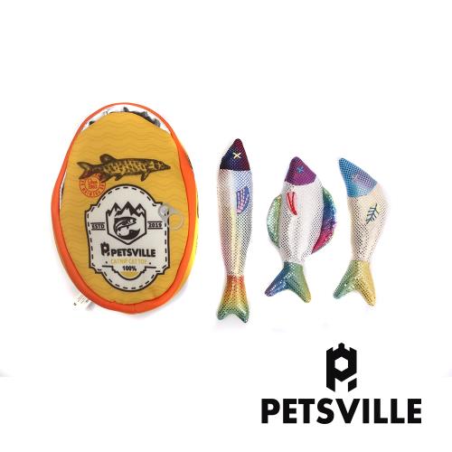 Petsville派思維 三條小魚乾貓咪玩具套裝