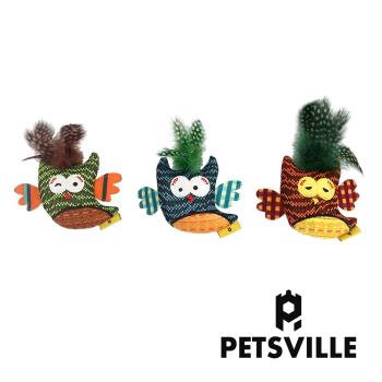 Petsville派思維 小鳥系列貓咪耐咬發聲貓薄荷玩具(三款任選)