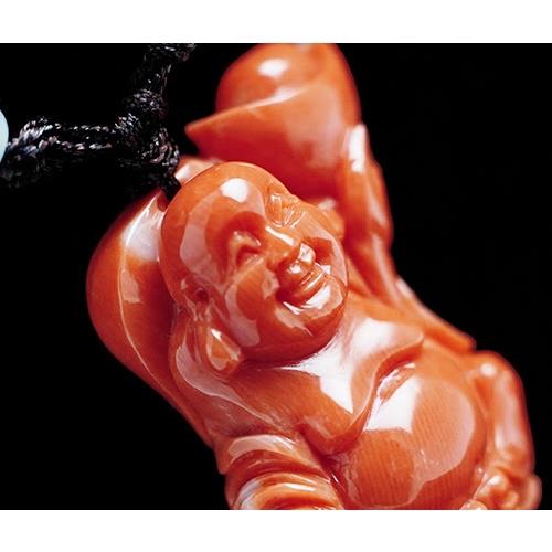 丹莉珠寶 天然紅珊瑚歡喜佛 