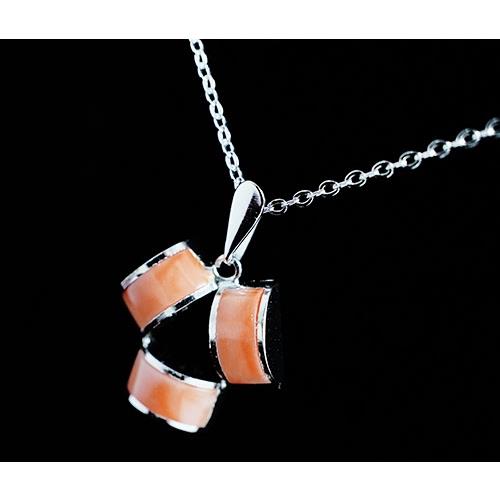 丹莉珠寶 天然桃紅珊瑚造型鍊