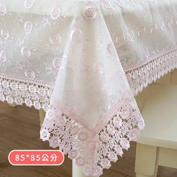 【BonBon naturel】粉戀雙層玫瑰蕾絲桌巾/蓋布(85cm*85cm)多款任選