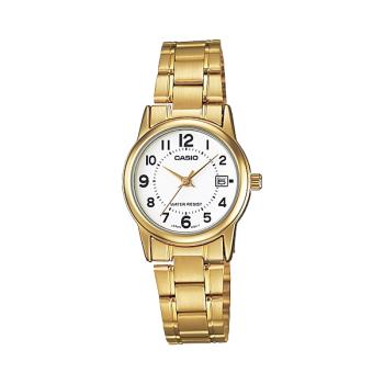 【CASIO 卡西歐】指標女錶 不鏽鋼錶帶 生活防水 礦物玻璃 日期顯示(LTP-V002G-7B)