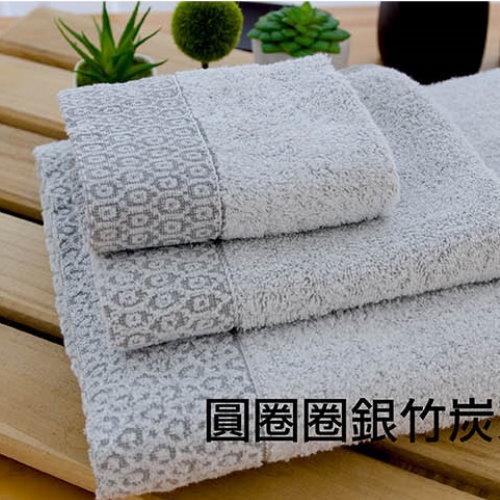 【台灣興隆毛巾】奈米竹炭紗 圓圈圈布邊浴巾 2條浴巾組(圖片色)  