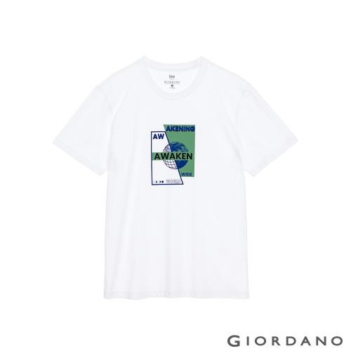 GIORDANO 男裝個性風格印花T恤 (05 標誌白)