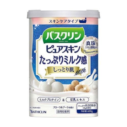 日本【巴斯克林】Pure Skin系列 牛奶增量 滋潤肌膚 淡淡花香 600g