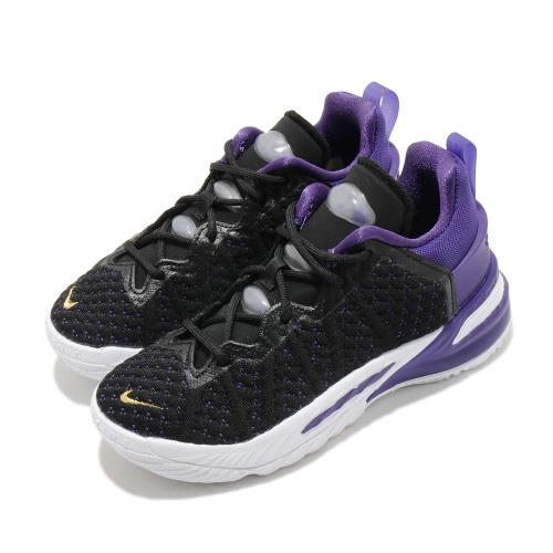 Nike 籃球鞋 LeBron XVIII 運動 童鞋 避震 包覆 LBJ 明星款 中童 球鞋 黑 紫 CT4710004 [ACS 跨運動]