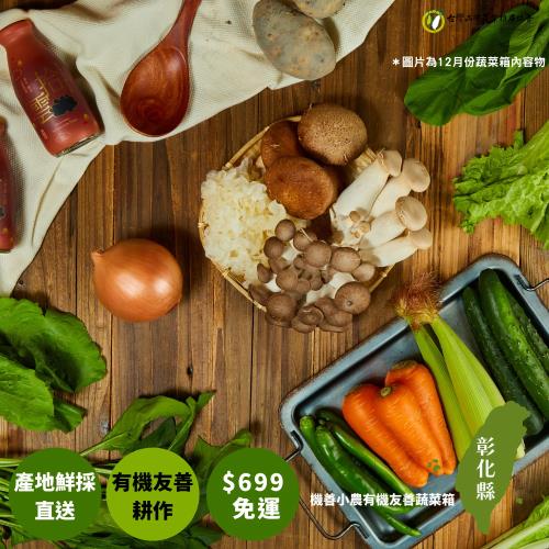 【機善小農_蔬菜箱】彰化縣_經濟箱12件(有機友善/產地鮮採直送/支持家鄉好農產)