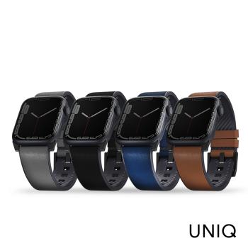 UNIQ Apple Watch 42/44/45/49mm Straden 防潑水皮革矽膠錶帶