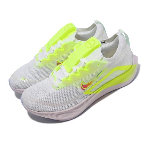 Nike 慢跑鞋W Zoom Fly 4 PRM 女鞋氣墊路跑白螢光黃DN2658-101 [ACS 跨