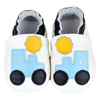 【BABY:MAMI】真皮手工寶寶學步鞋 (#41 火車頭） 0-6M/6-12M 防滑麂皮底