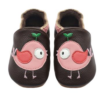 【BABY:MAMI】真皮手工寶寶學步鞋 (#28 小鳥） 0-6M/6-12M 防滑麂皮底