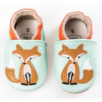 【BABY:MAMI】真皮手工寶寶學步鞋 (#2 小狐狸） 0-6M/6-12M 防滑麂皮底
