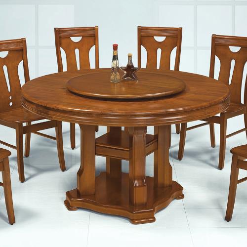 MUNA 3251型4.38尺實木圓餐桌(不含椅)(附轉盤)