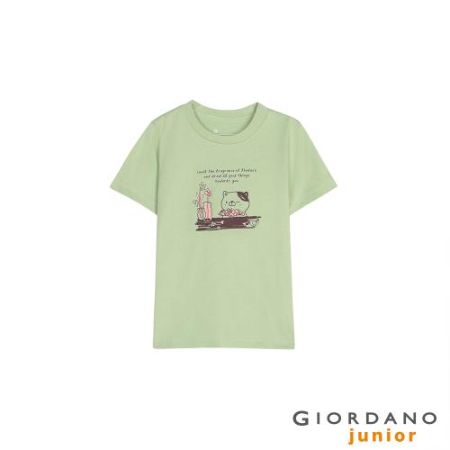 GIORDANO 童裝可愛動物印花短袖T恤 (11 青瓷綠)