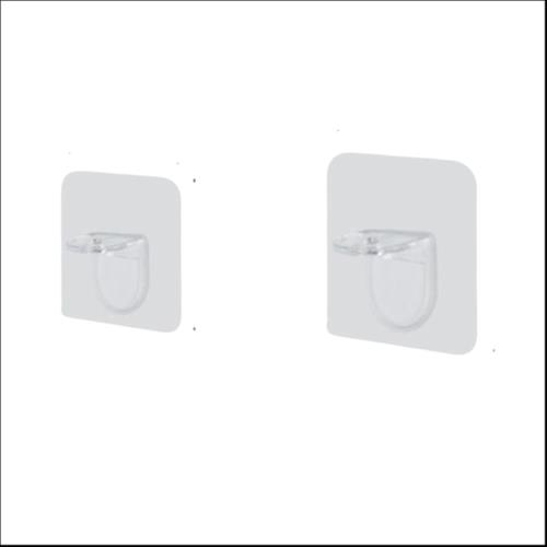 免釘隔板貼 6cm*6cm  【10入】 免打孔 無痕隔板貼 透明支持鉤 分層固定托 隔板貼 隔板掛鉤 隔板支架 支撐架 強力隔板掛鉤 掛勾 