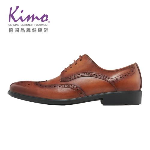 Kimo德國品牌健康鞋-型男英倫風雕花綁帶皮鞋 男鞋 (咖62670S002018)