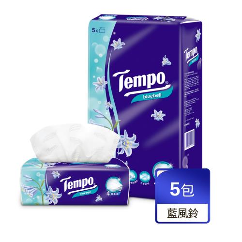 Tempo  4層輕巧包面紙-藍風鈴(90抽x5包/袋)
