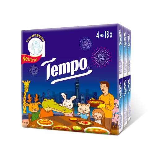 Tempo X Keigo 限定版-4層加厚紙手帕 迷你袖珍包 (天然無香7抽x18包組)