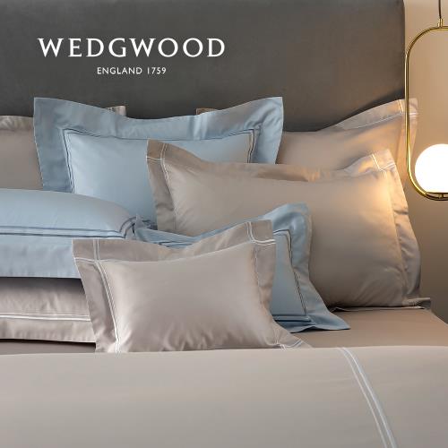 【WEDGWOOD】交匯400織長纖棉刺繡四件式床組(米卡其)-加大