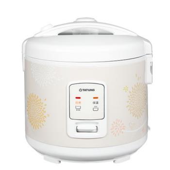  TATUNG大同 TRC-10CMH 電子鍋適合10人家庭使用，容量大，內鍋採用不粘塗層合金材質，煮飯輕鬆不沾黏。支援110V/60Hz電壓，消耗功率1300~1400W，快速加熱煮出美味飯菜。白色系設計簡約時尚，產地中國，BSMI許可R31001，能源效率標示第2級，全機保固1年。無論日常煮飯或聚餐，都能輕鬆應對，是居家必備好幫手！ 