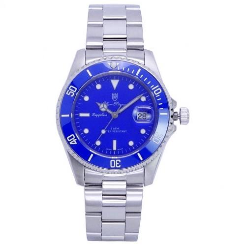 Olym Pianus 奧柏表 藍水鬼豪邁霸氣超強夜光運動型腕錶/43mm-藍框-899831.1GS