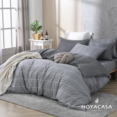 HOYACASA  雙人精梳棉兩用被床包四件組(天絲入棉30%)-托斯卡尼