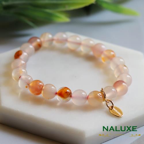 水晶【Naluxe】飄花玉髓瑪瑙開運手鍊(增進人緣、生意緣、中和負能量避邪)