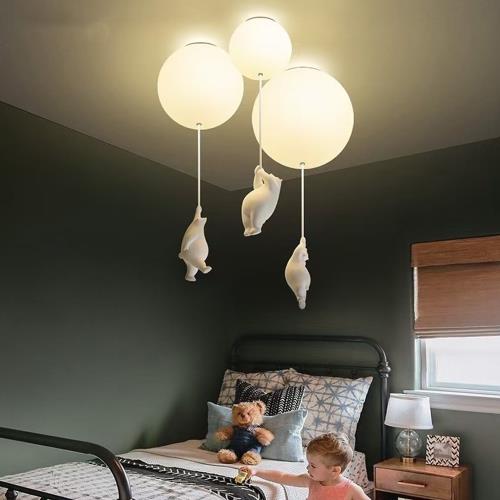 【H&amp;R 安室家】大中小三顆氣球熊熊造型燈 吊燈 吸頂燈ZA0249