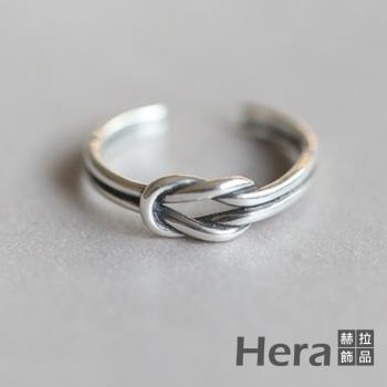 【Hera 赫拉】精鍍銀雙線結同心結做舊戒指 H111030109