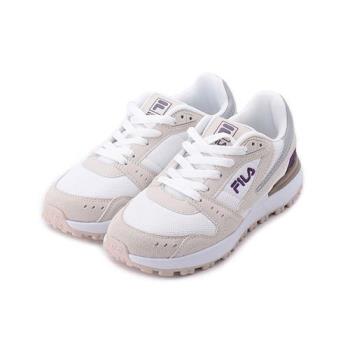 FILA 韓版復古慢跑鞋 白紫 5-J322W-119 女鞋 鞋全家福