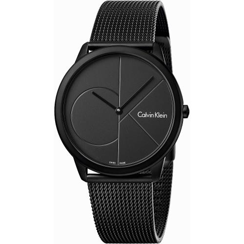 Calvin Klein LOGO主義當道米蘭風格優質時尚腕錶-41mm-黑-K3M514B1