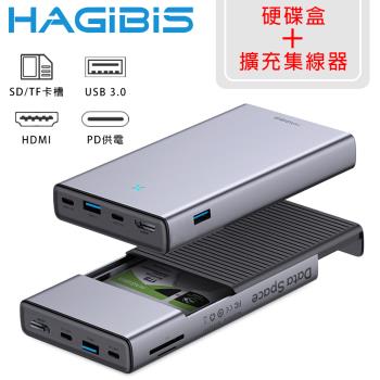 HAGiBiS海備思 鋁合金Type-cHDMIUSBSD擴充轉接器+硬碟盒