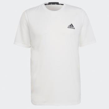 【現貨】Adidas AEROREADY 男裝 短袖 T恤 訓練 吸濕排汗 下擺加長 側開岔 白【運動世界】HF7215