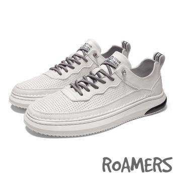 【ROAMERS】板鞋 休閒板鞋/透氣沖孔經典版型個性休閒板鞋 -男鞋 米